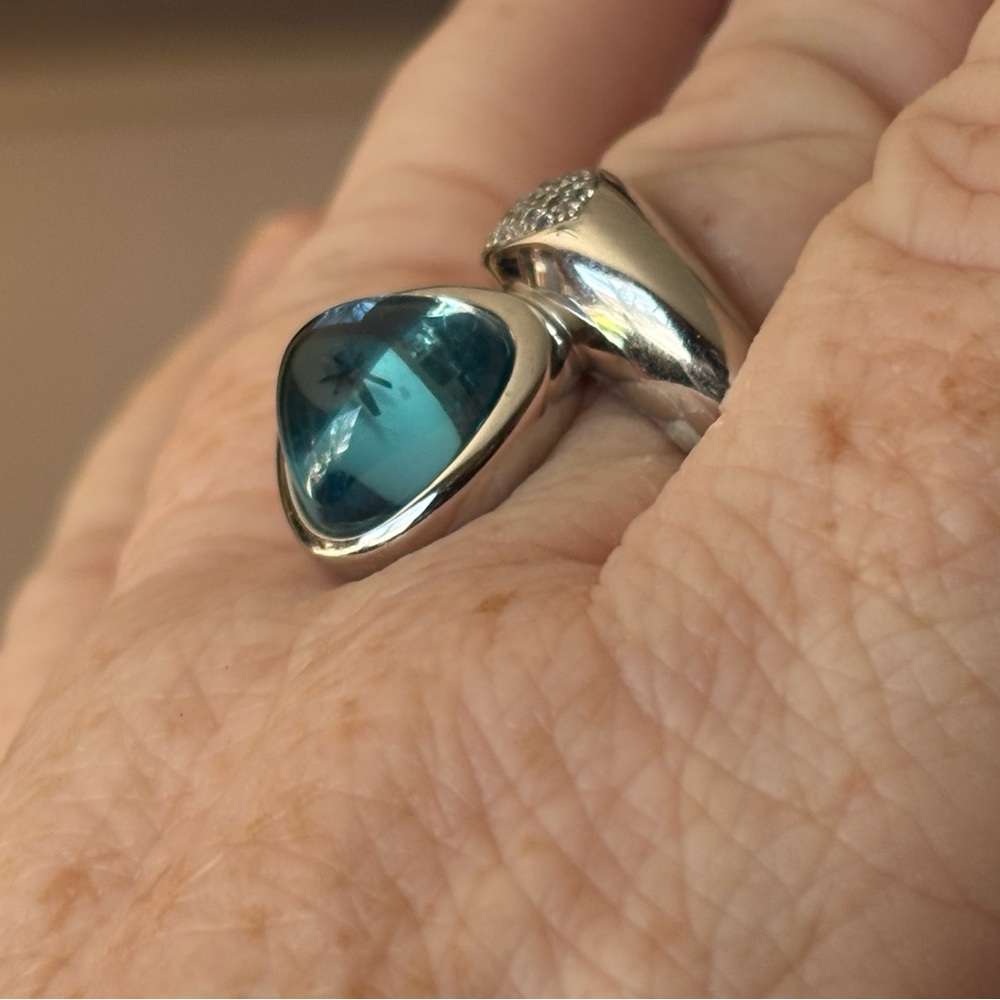 Elegant Silver Ring with Blue Topaz